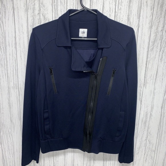 Womens Size M Cabi Chance Moto Jacket Navy EUC - Picture 3 of 7